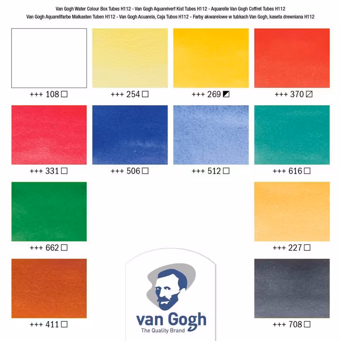 Van Gogh-Träskrin-12 tuber med penslar