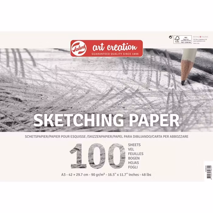 Talens-Sketching paper A3 90gram 100st