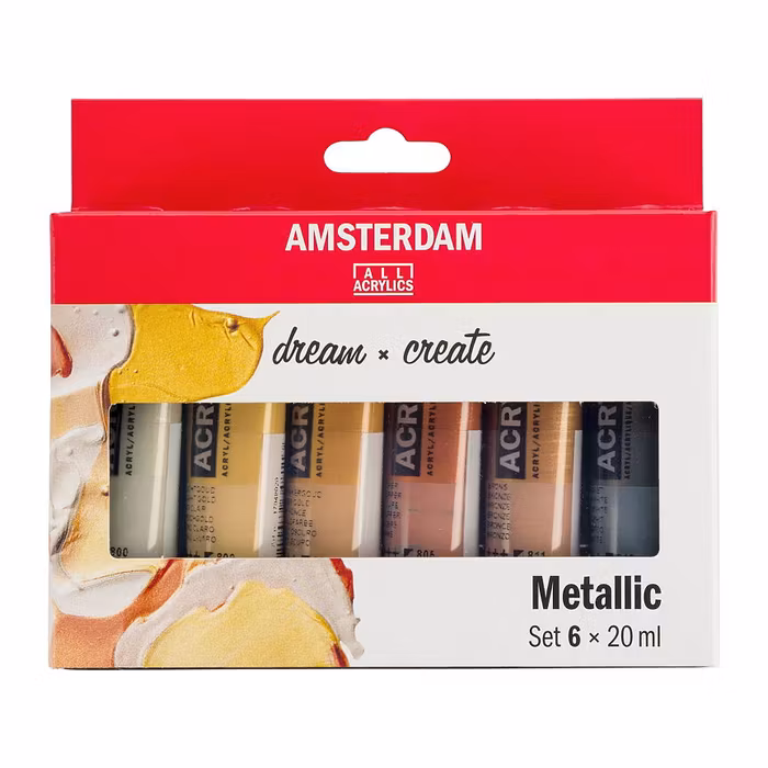 Amsterdam färgset 20ml 6st-metallic