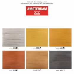 Amsterdam färgset 20ml 6st-metallic