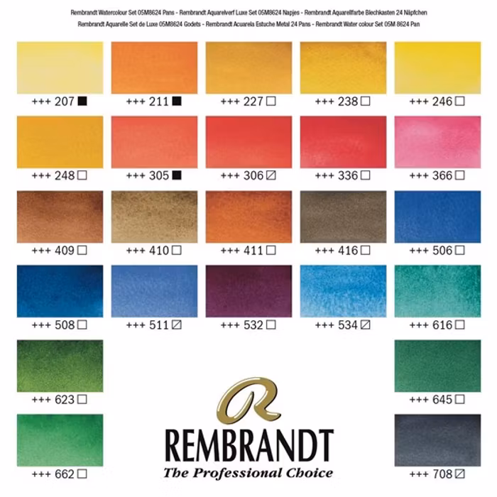 Rembrandt-Water colourbox-24st-plåt