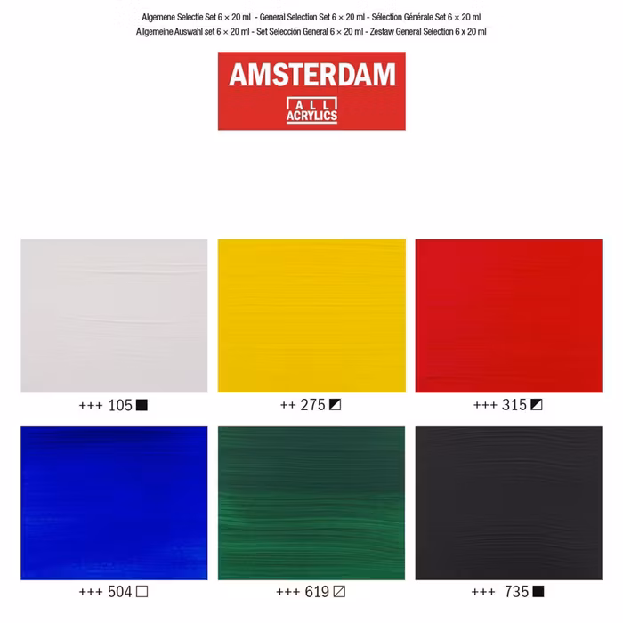 Amsterdam akryl set 6X20ml BASFÄRGER