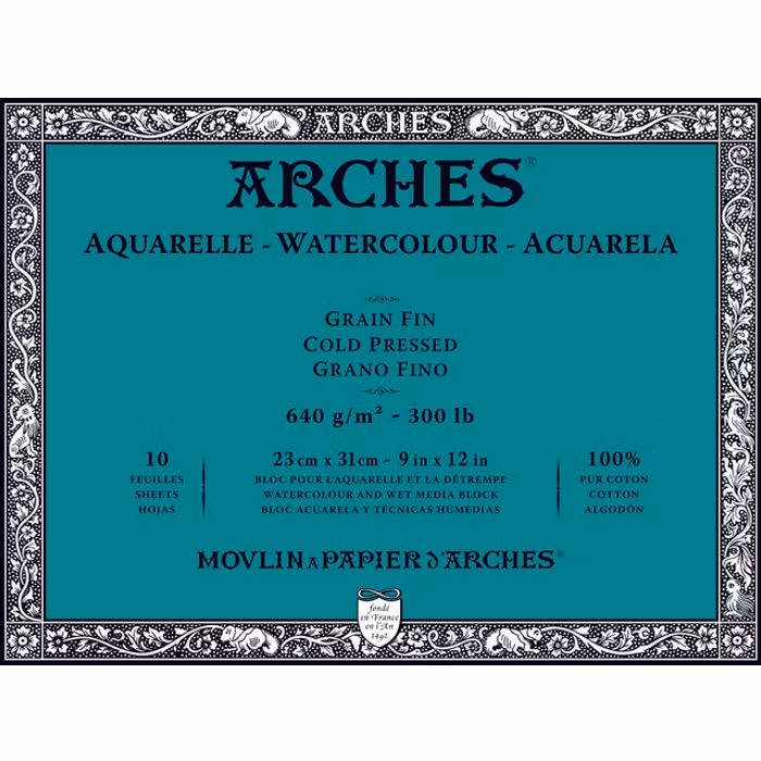 Arches akvarellblock-640g-23x31-10stCP