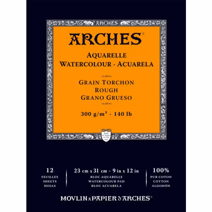 Arches akvarellblock-300g-23x31cm-12st-Rough