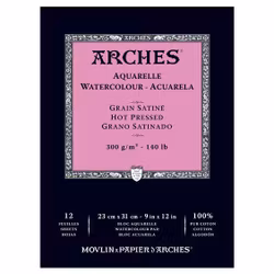 Arches akvarellblock-300g-23x31cm-12st-Hotpress