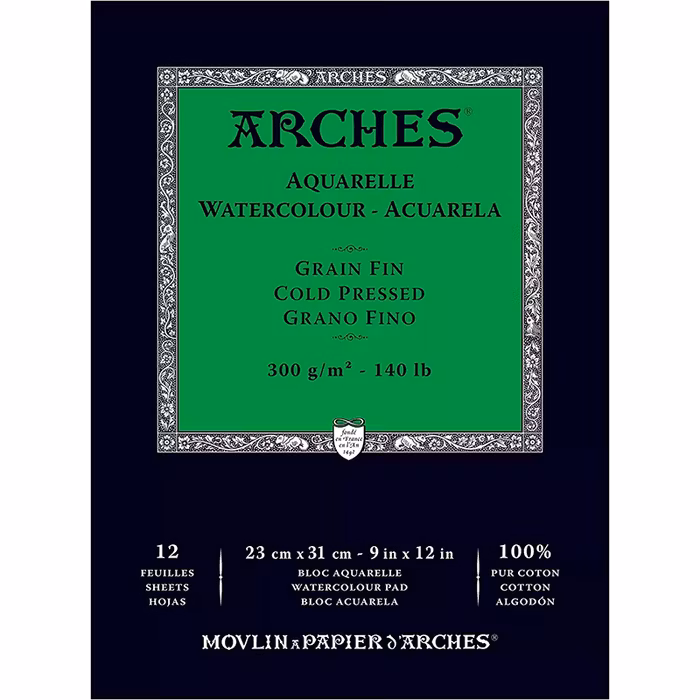 Arches akvarellblock-300g-23x31cm-12st-Coldpress