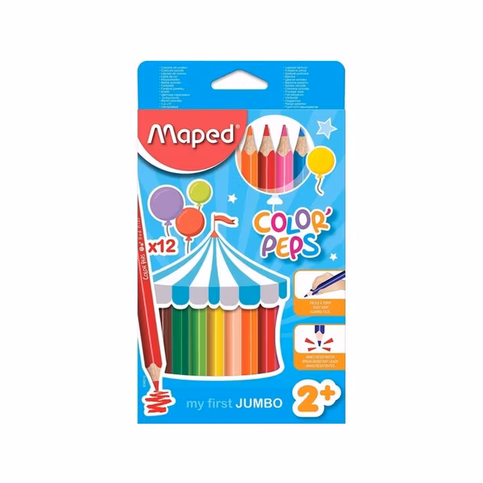 Maped Color Peps Jumbo - Färgpennor 12-pack