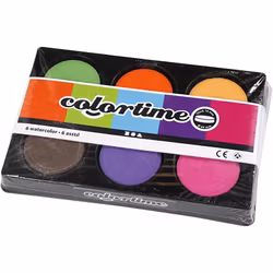 Vattenfärg-colortime-6 färger-gul/brun