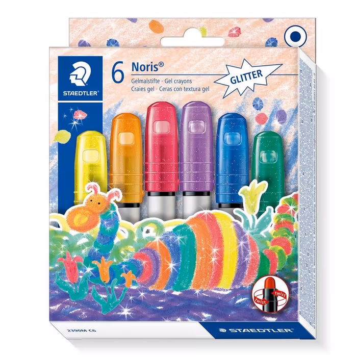 Noris-Gel Crayons-Glitter-6st