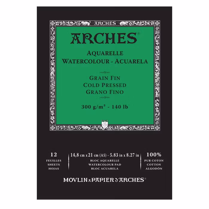 Arches akvarellblock-300g-14,8x21-12st-CP