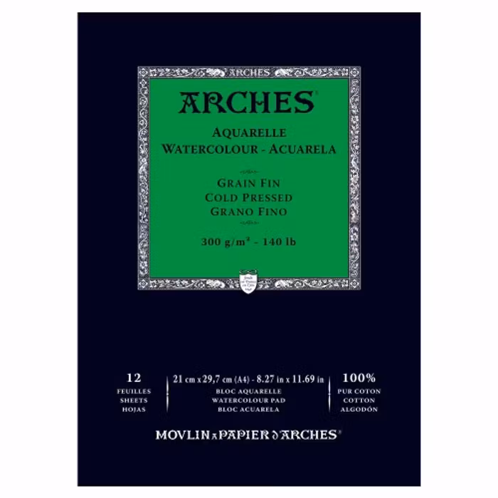 Arches akvarellblock-300g-21x29,7-12st-CP