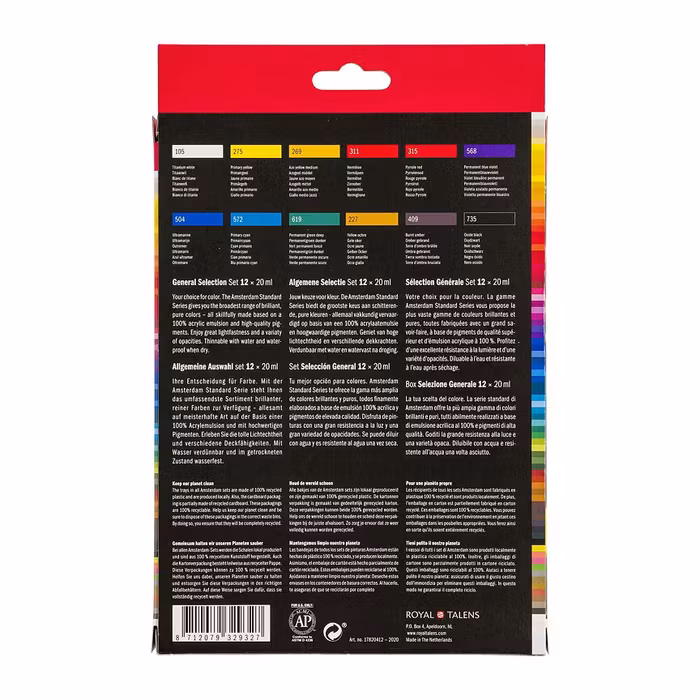 Amsterdam färgset 20ml 12st-General selection