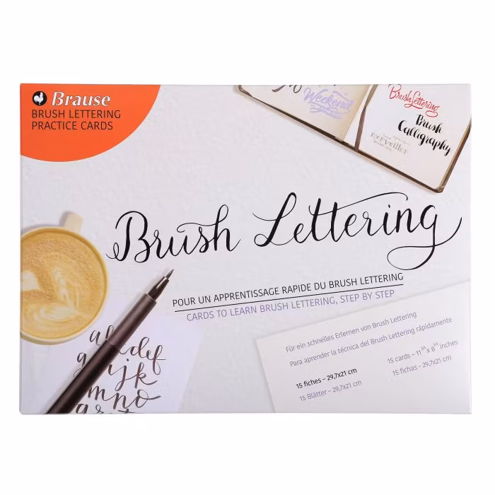 Kalligrafi brush lettern-övningskort-15st