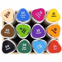 Illustration marker-12st i olika kulörer