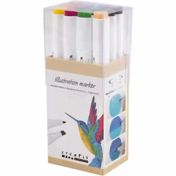 Illustration marker-12st i olika kulörer