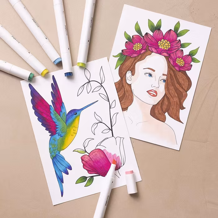 Illustration marker-12st i olika kulörer