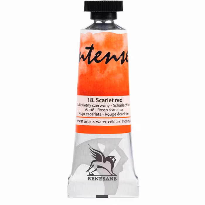 Renesans-extrafine watercolours in tubes 15 ml-18-SCARLET RED