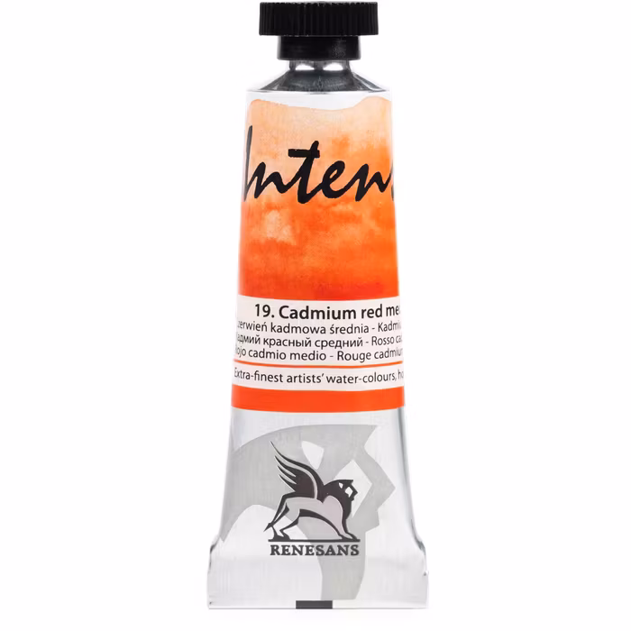 Renesans-extrafine watercolours in tubes 15 ml-19-CADMIUM RED MEDIUM