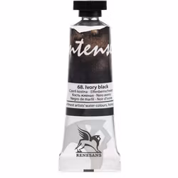 Renesans-extrafine watercolours in tubes 15 ml-68-IVORY BLACK