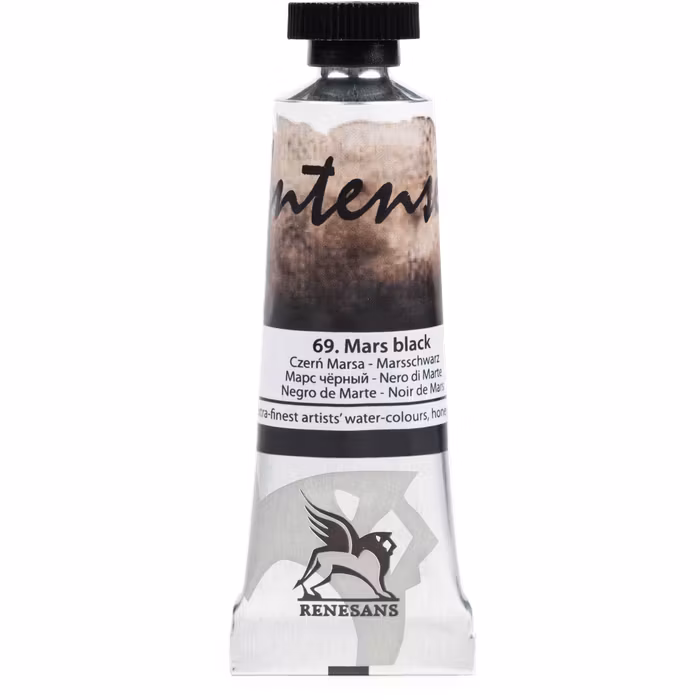 Renesans-extrafine watercolours in tubes 15 ml-69-MARS BLACK