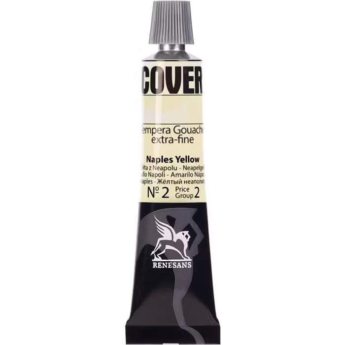 Renesans-Cover tempera gouache extrafine in tubes 20 ml -02-Naples yellow