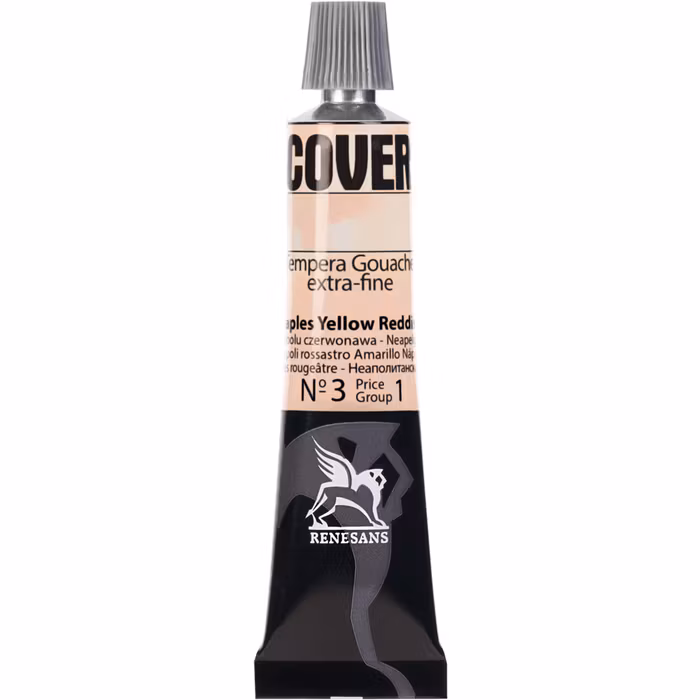 Renesans-Cover tempera gouache extrafine in tubes 20 ml -03-Naples yellow reddish