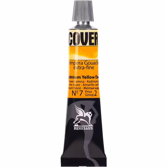 Renesans-Cover tempera gouache extrafine in tubes 20 ml -07-Cadmium yellow deep