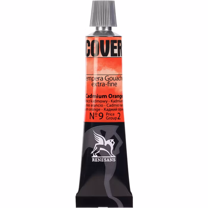 Renesans-Cover tempera gouache extrafine in tubes 20 ml -09-Cadmium orange