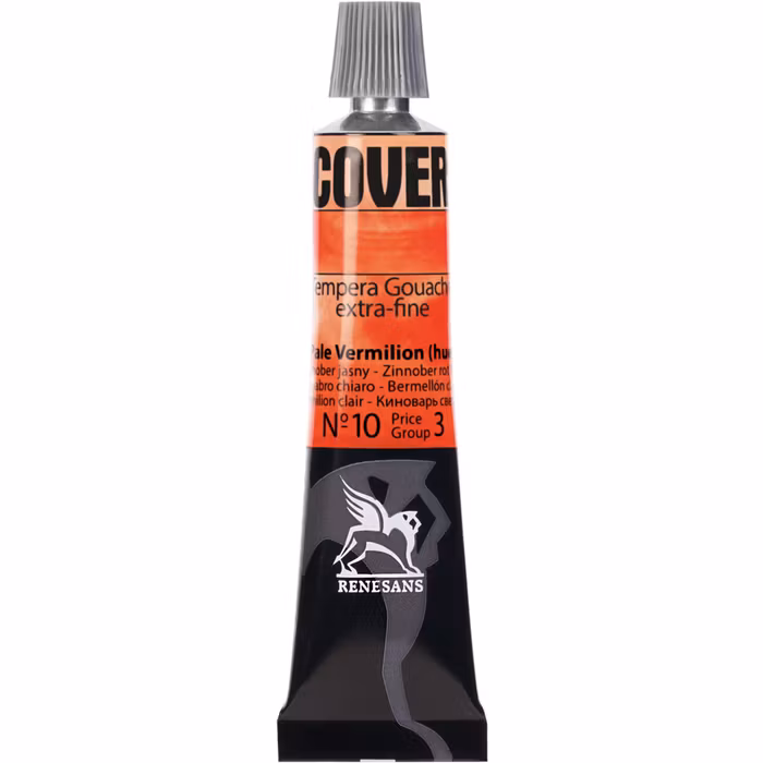 Renesans-Cover tempera gouache extrafine in tubes 20 ml -10-Pale vermilion