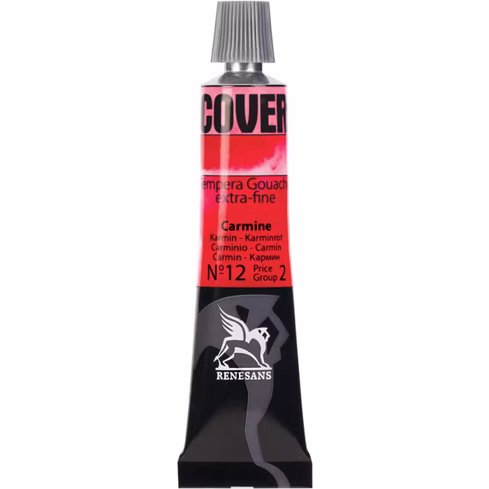 Renesans-Cover tempera gouache extrafine in tubes 20 ml -12-Carmine