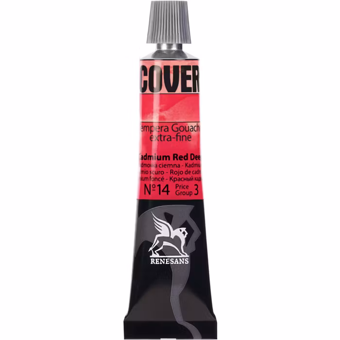 Renesans-Cover tempera gouache extrafine in tubes 20 ml -14-Cadmium red deep