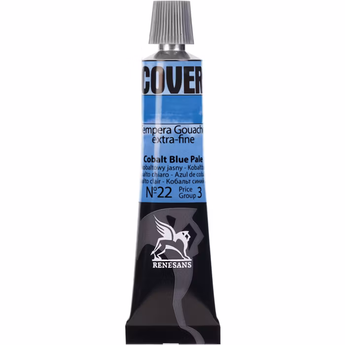 Renesans-Cover tempera gouache extrafine in tubes 20 ml -22-Cobalt blue pale