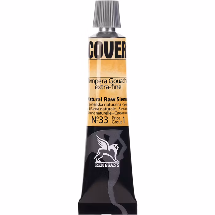 Renesans-Cover tempera gouache extrafine in tubes 20 ml -33-Natural raw sienna