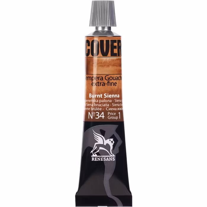 Renesans-Cover tempera gouache extrafine in tubes 20 ml -34-Burnt sienna