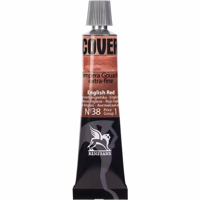 Renesans-Cover tempera gouache extrafine in tubes 20 ml -38-English red