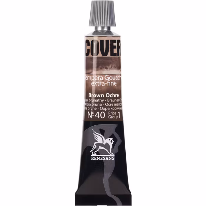 Renesans-Cover tempera gouache extrafine in tubes 20 ml -40-Brown ochre