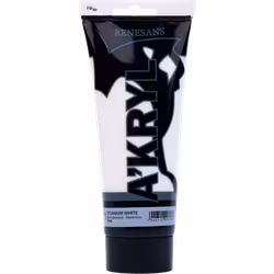 Renesans-A'kryl satin 200 ML-01-TITANIUM WHITE