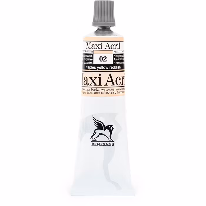 Renesans-MAXI akryl gloss 60 ML-02-NAPLES YELLOW REDDISH