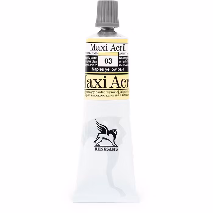 Renesans-MAXI akryl gloss 60 ML-03-NAPLES YELLOW PALE
