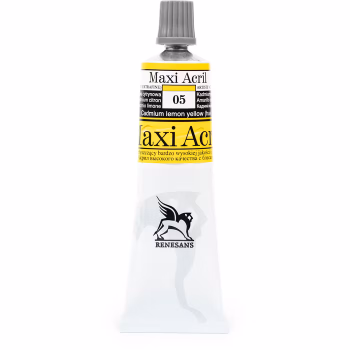 Renesans-MAXI akryl gloss 60 ML-05-CADMIUM YELLOW LEMON (HUE)