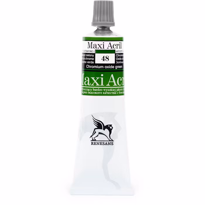 Renesans-MAXI akryl gloss 60 ML-48-CHROMIUM OXIDE GREEN