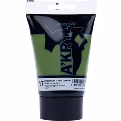Renesans-A'kryl satin 100 ML-17-CHROMIUM OXIDE GREEN