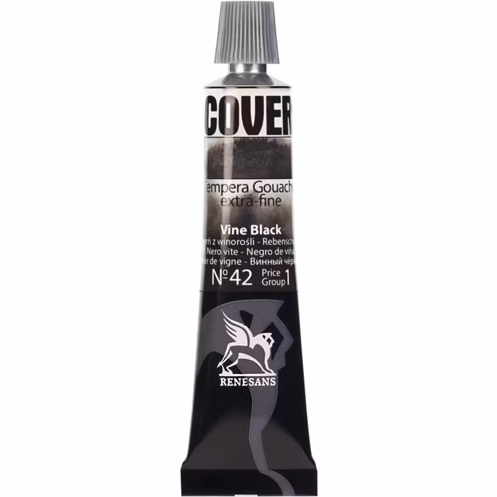 Renesans-Cover tempera gouache extrafine in tubes 60 ml -42-Vine black