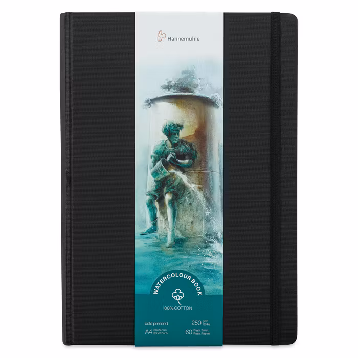 Akvarellbok-Hahnemuhle-A4 stående-250g-60 sidor