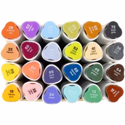 Illustration marker-24st i olika kulörer