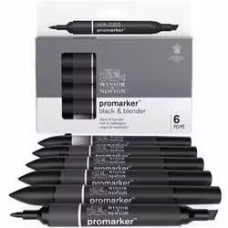 Promarkerset 5 Black & 1 Blender