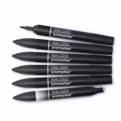 Promarkerset 5 Black & 1 Blender