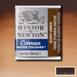 Akvarellfärg Cotman 1/2-kopp Burnt umber 076