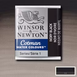Akvarellfärg Cotman 1/2-kopp Ivory black 331