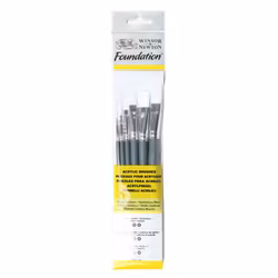 Syntetpenselset W&N Foundation Akryl-6st